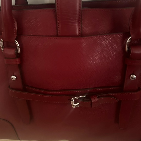 Tumi Villa Turin Leather Tote -Business/Travel/School Satchel/Laptop in Red - Picture 3 of 12
